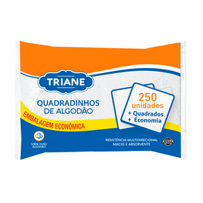 Quadradinhos de Algodão Triane 250 Unidades