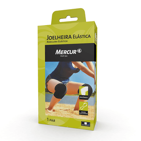 Joelheira Elástica Mercur Tamanho G Cor Preta 1 Par
