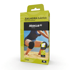 Joelheira Elástica Mercur Tamanho M Cor Preta 1 Par