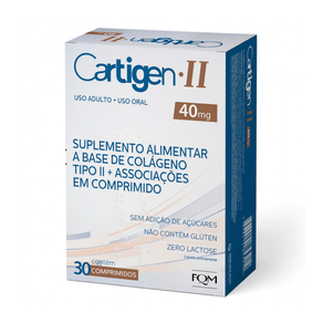Suplemento Alimentar Cartigen II 40mg 30 Comprimidos