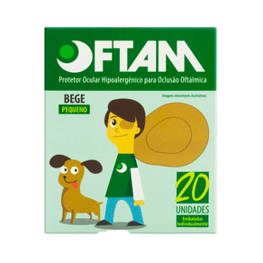 Protetor Ocular Hipoalergênico Bege Tamanho P 20 Unidades