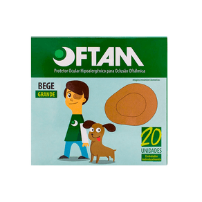 Protetor Ocular Oftan Bege Tamanho Grande 20 Unidades