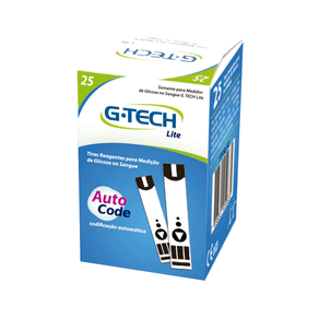 Tiras Reagentes para Medição de Glicose G-Tech Lite 25 Unidades