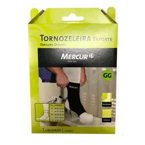 Tornozeleira Elástica Mercur Esporte Tamanho GG Cor Preta 1 Unidade