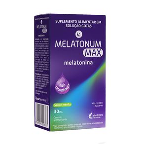 Suplemento Alimentar Melatonum Max Solução Gotas Sabor Menta 30ml