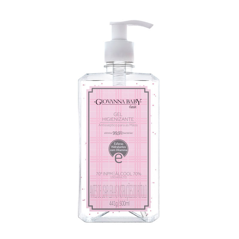 Álcool Em Gel Higienizante Para Mãos Giovanna Baby Classic 500ml