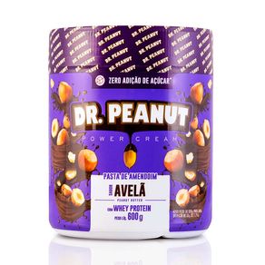 Pasta de Amendoim Dr. Peanut Power Cream Zero Açúcar Sabor Avelã 600g