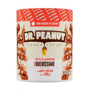 Pasta de Amendoim Dr. Peanut Power Cream Zero Açúcar Sabor Bueníssimo 600g