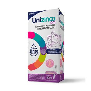 Suplemento Alimentar Unizinco Pré Suspensão Gotas 10ml + Conta Gotas