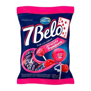 Pirulito 7belo Arcor Sabor Framboesa 120g