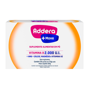 Suplemento Alimentar Addera + Move 2.000 UI Sabor Maçã Verde 30 Sachês 7,5g
