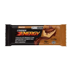 Wafer Cooper Energy Sabor Chocolate Branco com Amendoim 25g