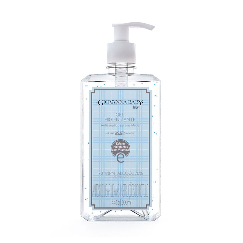 Álcool Em Gel Higienizante Para Mãos Giovanna Baby Blue 500ml