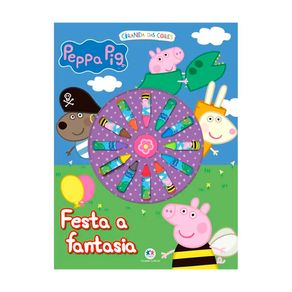 Livro Giz de Cera Peppa Pig Festa a Fantasia 1 Unidade