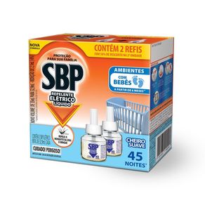 Refil Repelente Elétrico Líquido SBP Cheiro Suave 2 Unidades 35ml Cada