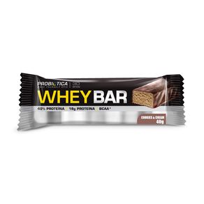 Barra de Proteína Whey Bar Probiótica Sabor Cookies & Cream 40g
