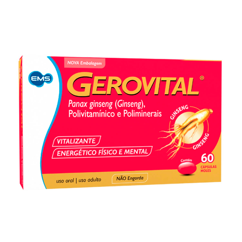 Polivitamínico e Poliminerais Gerovital 60 Cápsulas Moles