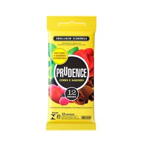 Preservativo Prudence Cores e Sabores Mix 12 unidades