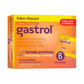 Antiácido Gastrol Pó Efervescente Sabor Abacaxi 6 Sachês 5g Cada