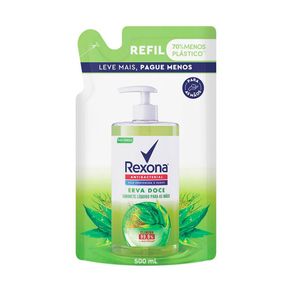 Refil Sabonete Líquido Para Mãos Rexona Antibacterial Erva Doce 500ml