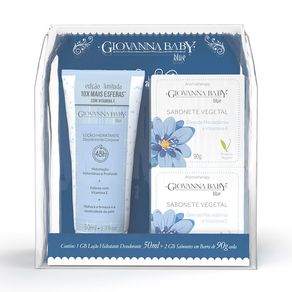 Kit Loção Hidratante Giovanna Baby Blue 50ml + Sabonete Vegetal Giovanna Baby Blue 2 Unidades 90g Cada