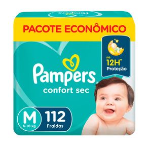 Fraldas Pampers Confort Sec Max M 112 Unidades