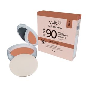 Pó Compacto Vult Ácido Hialurônico FPS90 Cor 4 Médio Escuro 6g
