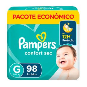 Fraldas Pampers Confort Sec Max G 98 Unidades