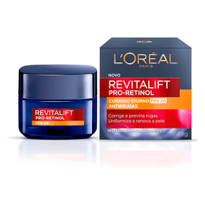 Creme Facial Antirrugas L'Oréal Paris Revitalift Pro-Retinol Diurno FPS20 49g