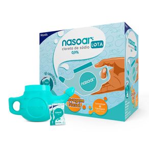 Nasoar Lota 0,9% Granulado Para Solução Nasal 15 Envelopes + Lavador Nasal 240ml