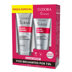 Kit Shampoo Eudora Siàge Glow Expert 250ml + Condicionador Eudora Siàge Glow Expert 125ml