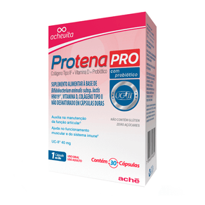 Suplemento Alimentar Protena Pro Colágeno Tipo II + Ácido Hialurônico + Vitamina D + Probiótico 30 Cápsulas