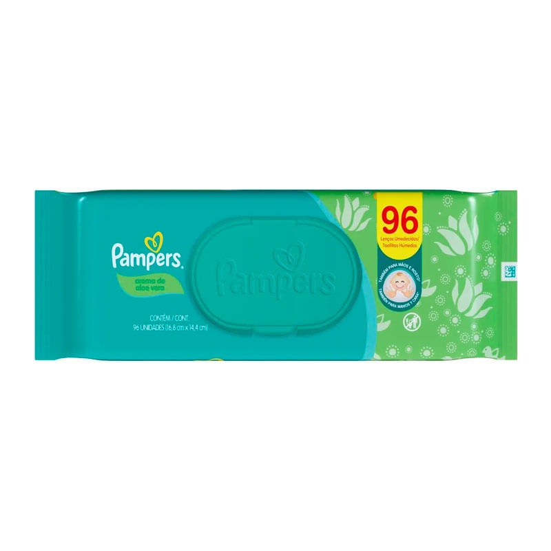Pacote Pampers Aroma de Aloe Vera com 96 lenços