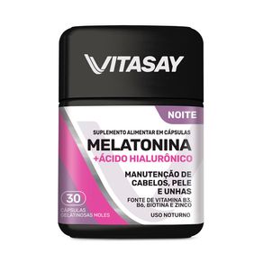 Suplemento Alimentar Vitasay Noite Melatonina + Ácido Hialurônico 30 Cápsulas Gelatinosas Moles