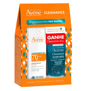 Kit Protetor Solar Facial Avène Cleanance UV Antioleosidade FPS70 40g + Gel De Limpeza Purificante Cleanance 40g