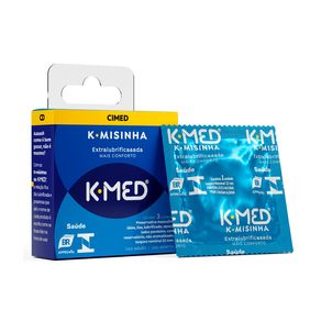 Preservativo Masculino K-Misinha K-Med Extra Lubrificado 3 Unidades