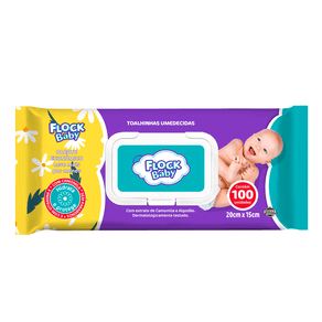 Toalhas Umedecidas Flock Baby Camomila 100 Unidades