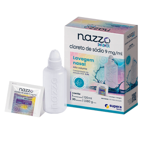 Nazzo Alto Volume Infantil 0,9% Pó Para Solução Nasal 30 Envelopes + Lavador Nasal