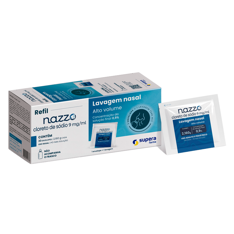 Refil Nazzo Alto Volume 0,9% Pó Para Solução Nasal 30 Envelopes