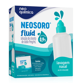 Descongestionante Nasal Neosoro Fluid Alto Volume 0,9% Pó Para Solução Nasal 30 Sachês + Frasco Aplicador 240ml