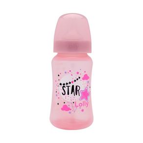 Mamadeira Lolly Kinddy Big Star 3+ Meses Rosa 330ml