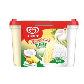 Sorvete Kibon Cremosíssimo 2 em 1 Fruta Tropical Abacaxi e Coco 2L