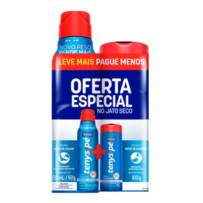 Kit Desodorante para os pés Tenys Pé Baruel Original Jato Seco 150ml + Desodorante para os pés Tenys Pé Baruel Original em Pó 100g