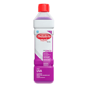 Pedialyte Max 60 mEq com Zinco Sabor Uva 500ml