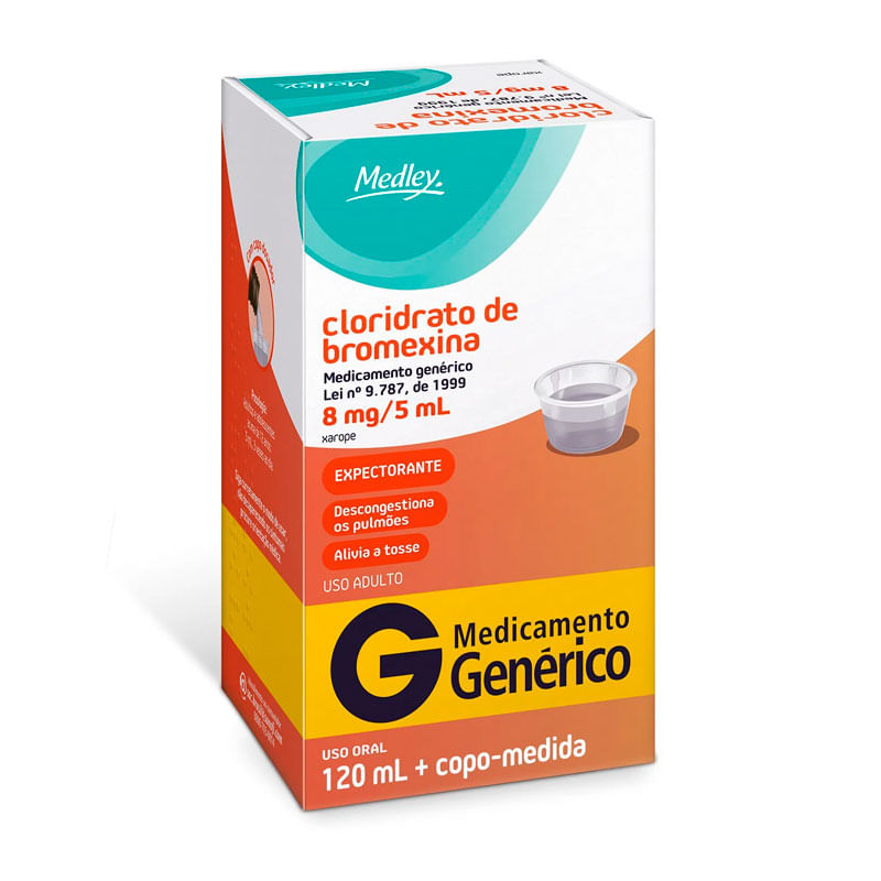 Cloridrato de Bromexina 8mg/5ml Medley Frasco 120ml + Copo Medidor