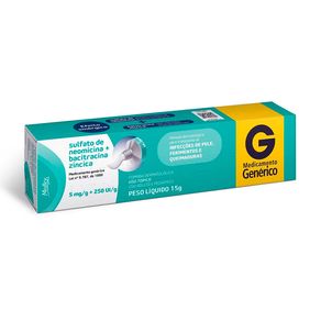 Sulfato de Neomicina 5mg + Bacitracina 250ui Medley Pomada Dermatológica 15g