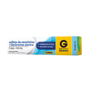 Sulfato de Neomicina 5mg/g + Bacitracina Zíncica 250Ui/g Cimed Pomada Dermatológico 15g