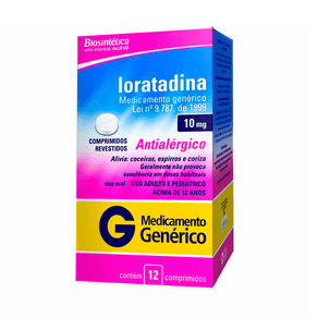 Loratadina 10mg Biosintética 12 Comprimidos Revestidos