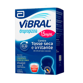 Vibral 1,5mg/ml Pediátrico Sabor Framboesa 120ml + Copo Medida