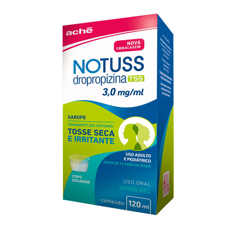 Notuss 3,0mg/ml Xarope Adulto e Pediátrico Sabor Mel 120ml + Copo Dosador